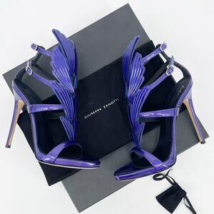 Giuseppe Zanotti Metallic Cruel 2.0 Alien Wing Stiletto Heel Sandals IT 37.5